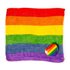 Compressed towel, rainbow heart
