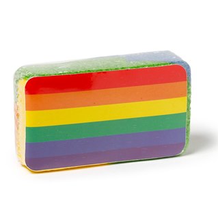 Compressed towel, rainbow flag