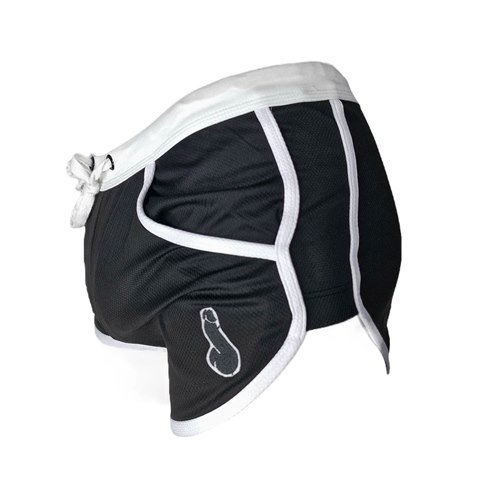 Shorts, insydd Jockstrap, svart/vit