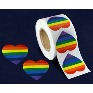 10 Rainbow Heart stickers