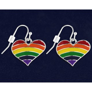 Heart Hanging Earrings Rainbow