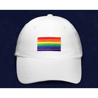 Rainbow baseball hat, white