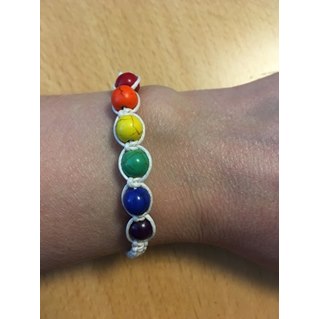 Bracelet, white - rainbow pearls