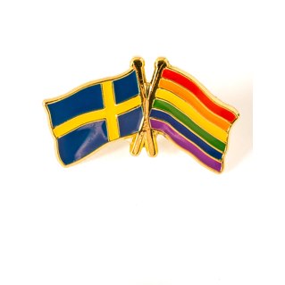 PIN - Regnbågsflagga - svensk flagga