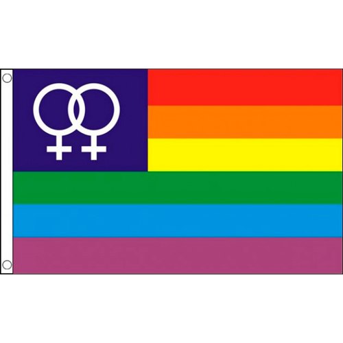 Regnbågsflagga med Kvinnosymboler