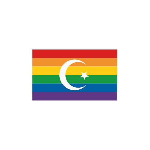 Rainbow flag with star and crescent