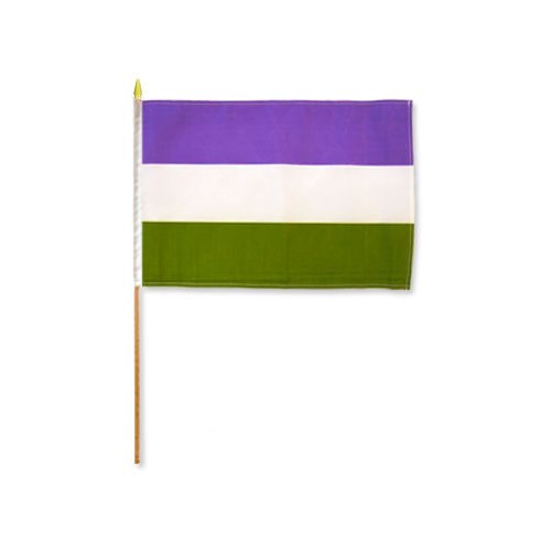 6 GenderQueer-flaggor på pinne