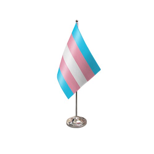 Bordsflagga Transgender Pride, satin och krom