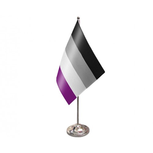 Bordsflagga Asexual Pride, satin och krom