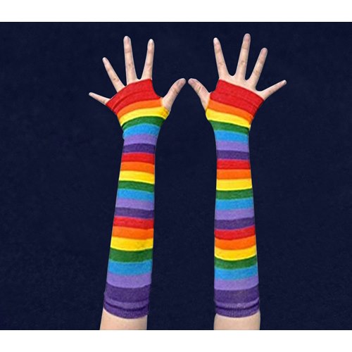 Rainbow Pride Fingerless Elbow Length Gloves