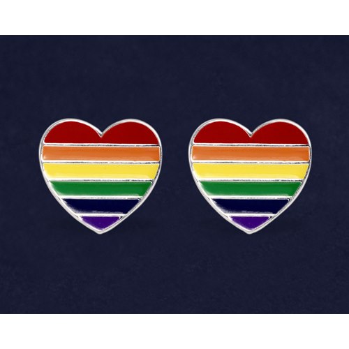 Heart Earrings Rainbow