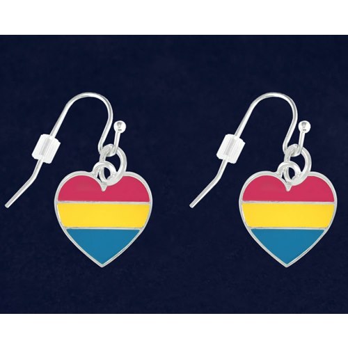 Pansexual Heart Hanging Earrings