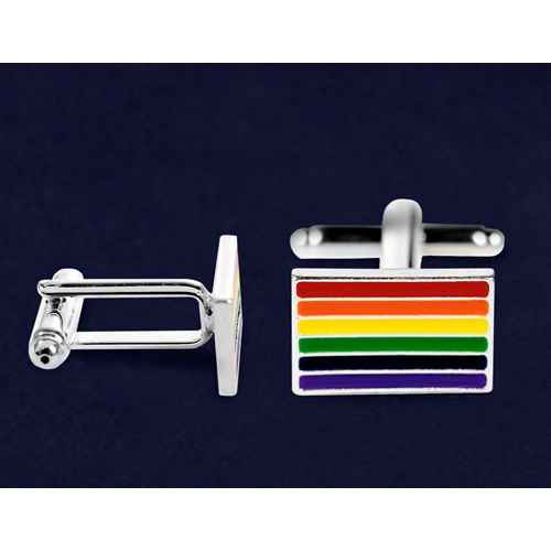 Rainbow Gay Pride Stainless Steel Cufflinks