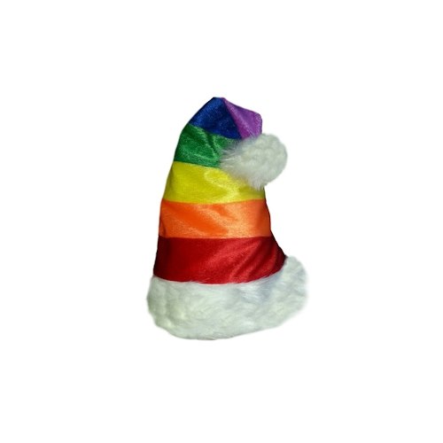 Gay Pride Rainbow Santa Cap