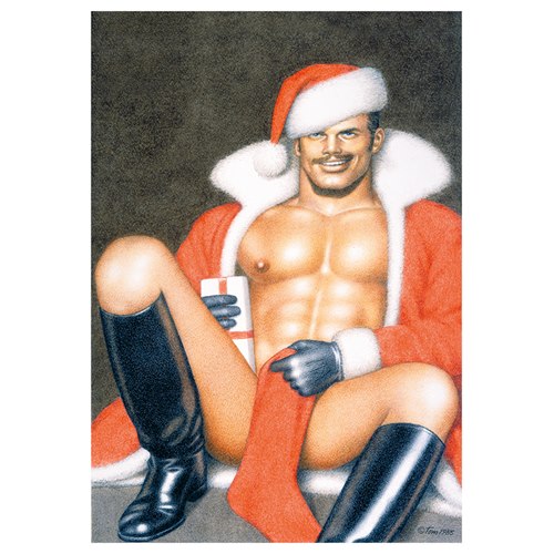 Tom of Finland Double Card - Santas Stocking