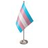 Bordsflagga Transgender Pride, satin och krom