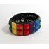 Rainbow Dbl Studded Leather Bracelet