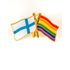 PIN - Regnbågsflagga - finsk flagga