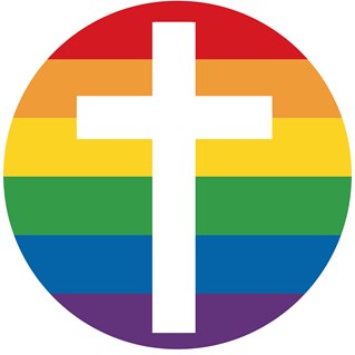 Badge - Rainbow and Cross
