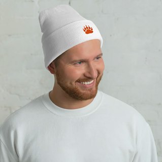Bear hat, knitted white