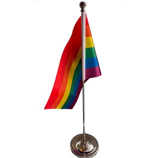 Rainbow Satin Table Flag