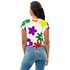 Crop Top with rainbow flowers