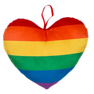 Plush heart in rainbow colours, 26 cm