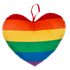 Plush heart in rainbow colours, 26 cm