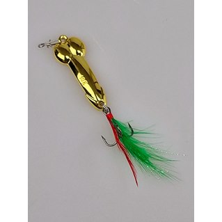 Fishing lure, gold with feather, 10 gr