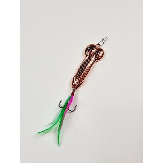 Fishing lure, copper with feather, 21 gr