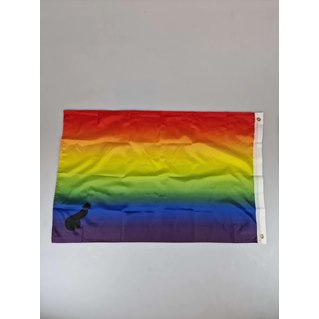 Rainbow flag with dick-logo, 150 x 240