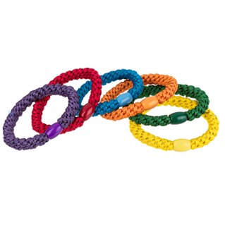 6 textile hair ribbon/bracelet